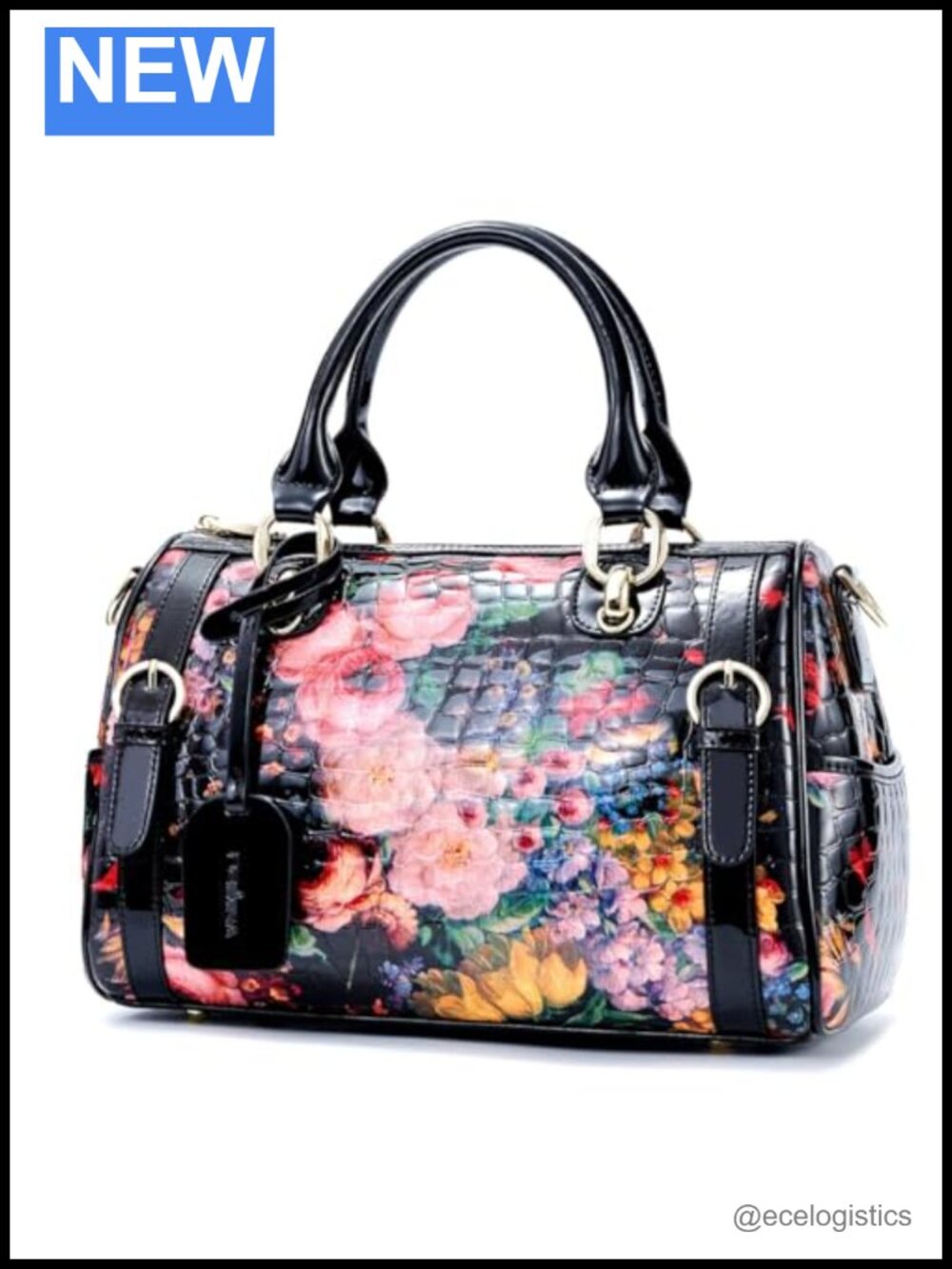 Genuine Leather Tote Bag with Detachable Crossbody Strap